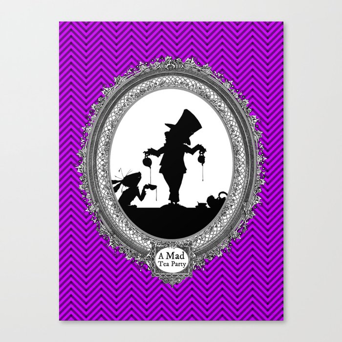 Alice's Adventures in Wonderland - Mad Tea Party Silhouette Canvas Print