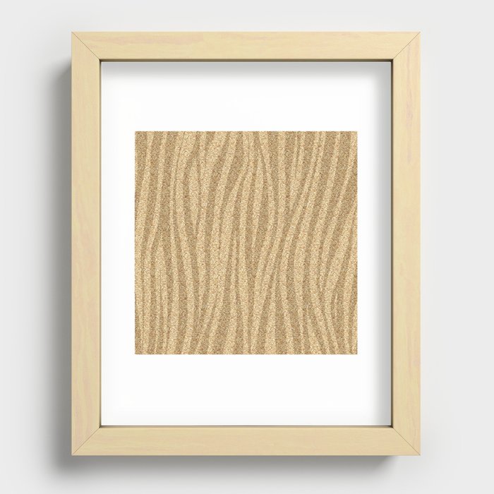 Zebra Gold Glitter Stripes Recessed Framed Print