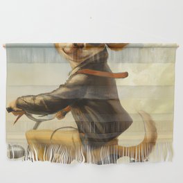 Anthropomorphic dog riding a bicycle Wall Hanging