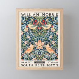 Strawberry Thief | Remastered Vintage Wall Art - William Morris Artworks Framed Mini Art Print