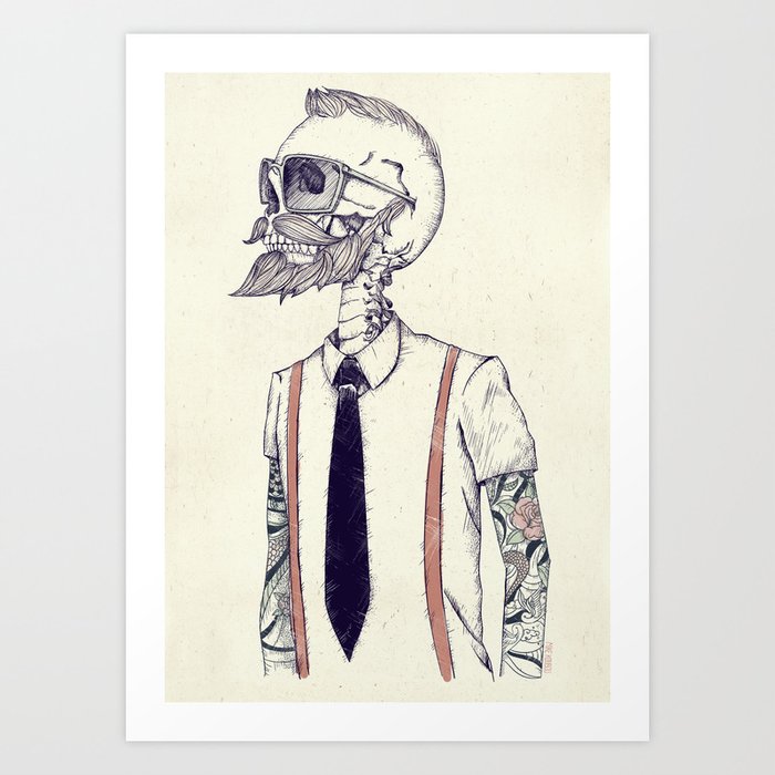 The Gentleman becomes a Hipster  Art Print