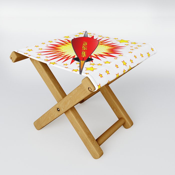 Happy Birthday Star Splash Folding Stool