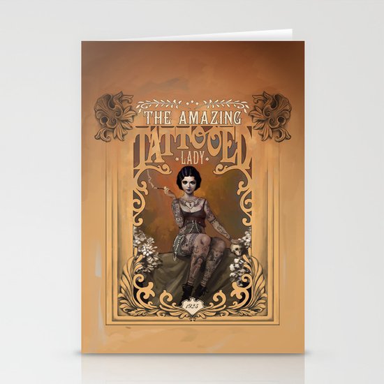The Amazing Tattooed Lady Stationery Cards