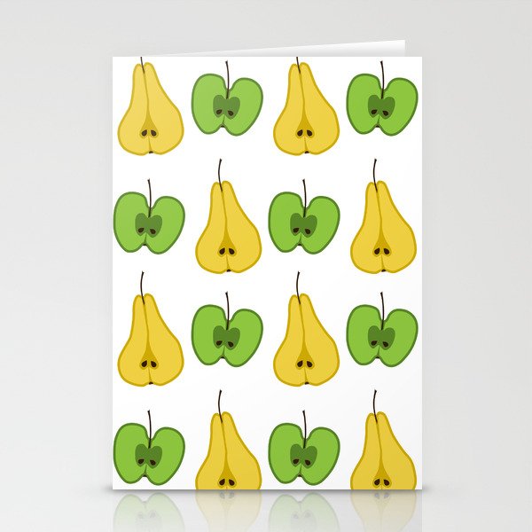 Apple and pear pattern Stationery Cards