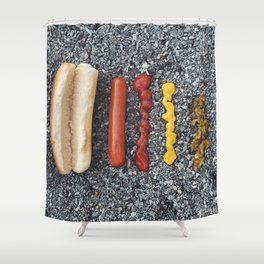 Deconstructed Hot Dog Shower Curtain