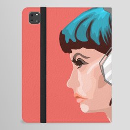Girl with headphones iPad Folio Case