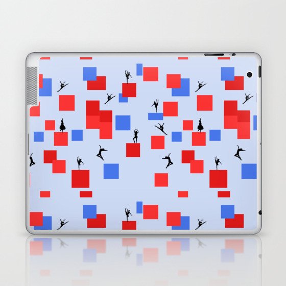 Dancing like Piet Mondrian - Composition in Color A. Composition with Red, and Blue on the light blue background Laptop & iPad Skin