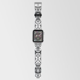 Black and White Graffiti Art Mandala Pattern  Apple Watch Band