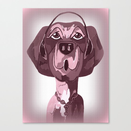 Doggie Singing The Blues Canvas Print