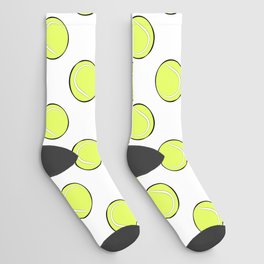 Tennis Balls Seamless Pattern Socks