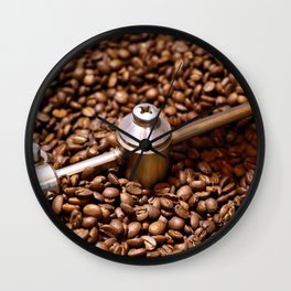 Freshly roasted coffee beans Wall Clock