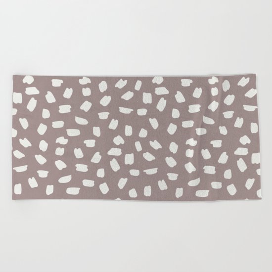 Simply Ink Splotch Lunar Gray on Red Earth Beach Towel