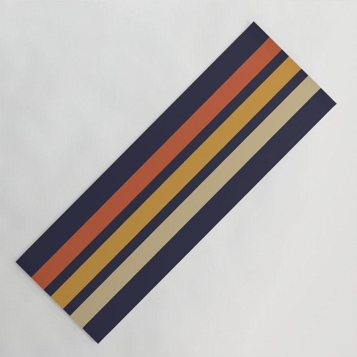 Vintage Retro Stripes Yoga Mat