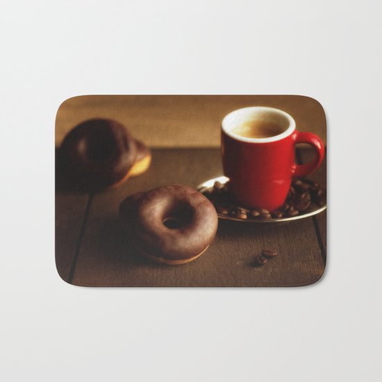 Fresh Donuts for coffee Bath Mat