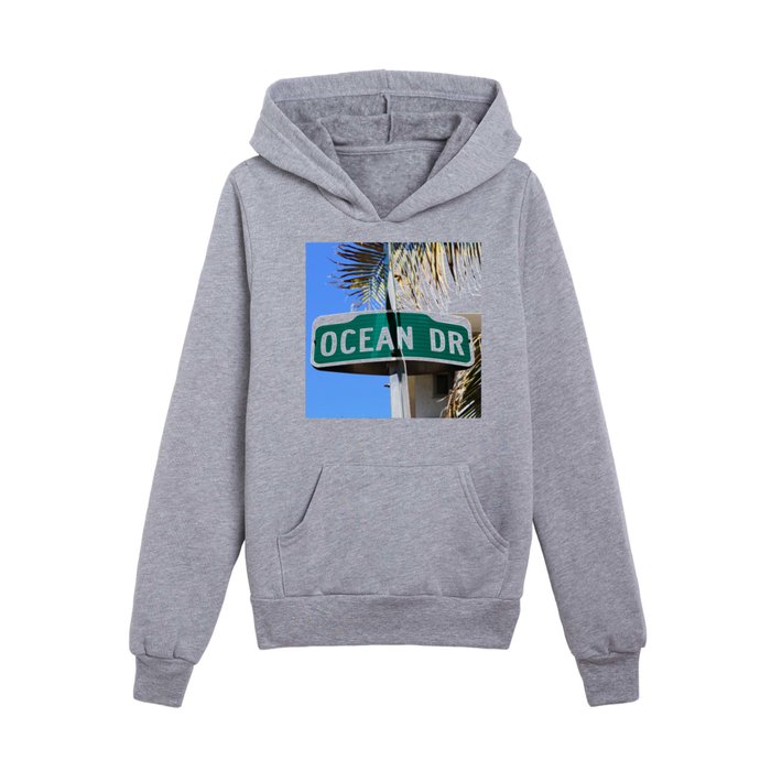 Street Sign Ocean Drive | | Miami Key West United States travel photography | Bright and sunny colored photo art print Kids Pullover Hoodie