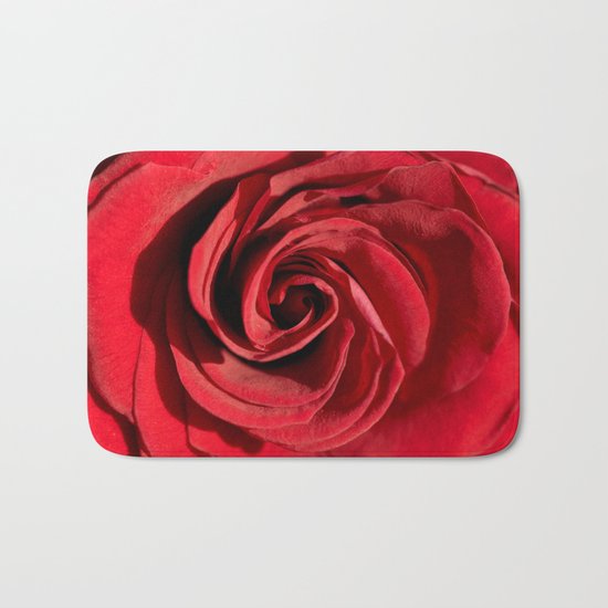 Red rose in LOVE- Roses Flowers Floral Bath Mat