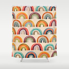 Rainbow Watercolor – Retro Palette Shower Curtain