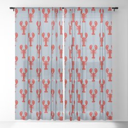 cape cod lobsters Sheer Curtain