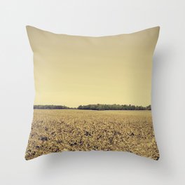 Lonely Field in Brown Throw Pillow