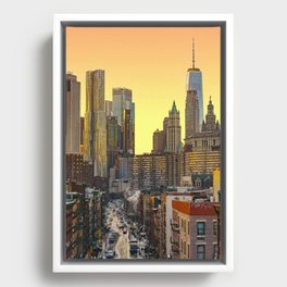 New York City Gradient Framed Canvas