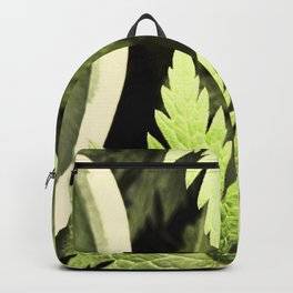 Hosta and Geranium Leaves Edges  Backpack