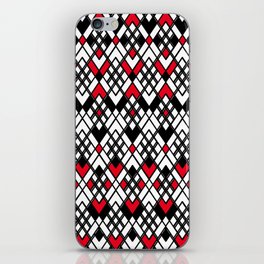 Abstract geometric pattern - red, black and white. iPhone Skin