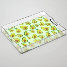 Cute Avocado Pattern Acrylic Tray