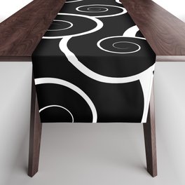 Spiral Waves (white/black) Table Runner