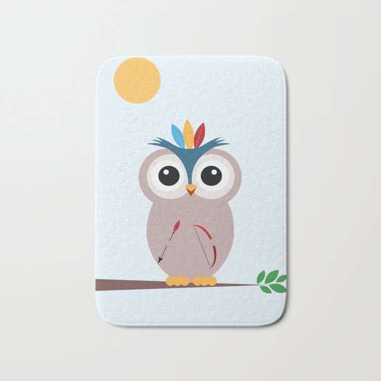 Be brave with owl Bath Mat
