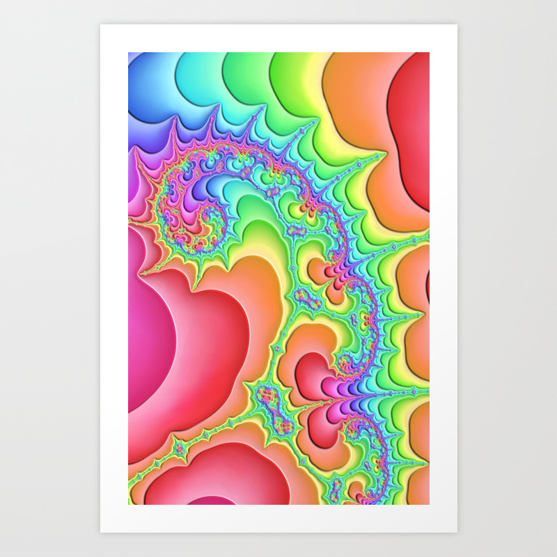 Pink Abstract Art Poster Living Room Psychedelic Minimalist Art