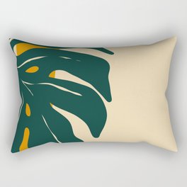 Retro monstera leaf 1 Rectangular Pillow