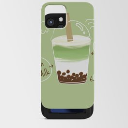 Matcha Boba Milk Tea iPhone Card Case
