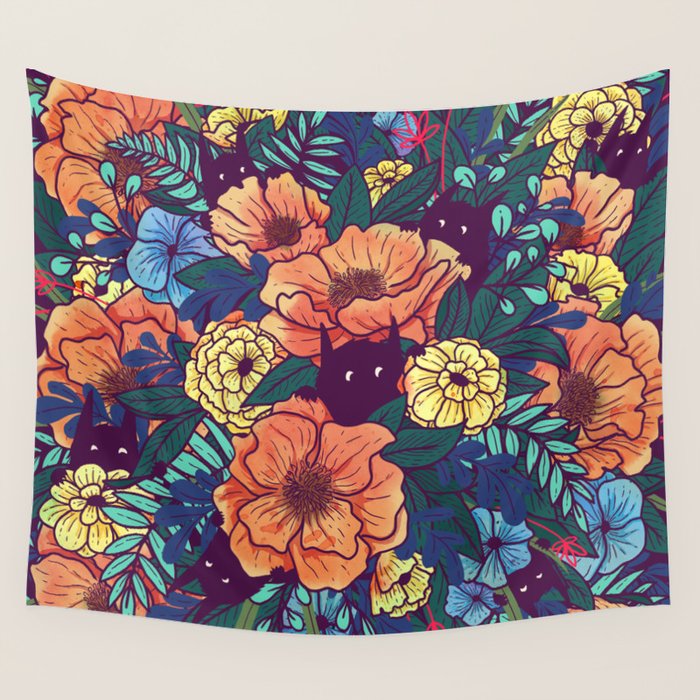 Wild Flowers Wall Tapestry by littleclyde Society6