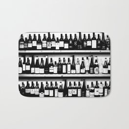 Wine Bottles in Black And White #decor #society6 #buyart Badematte