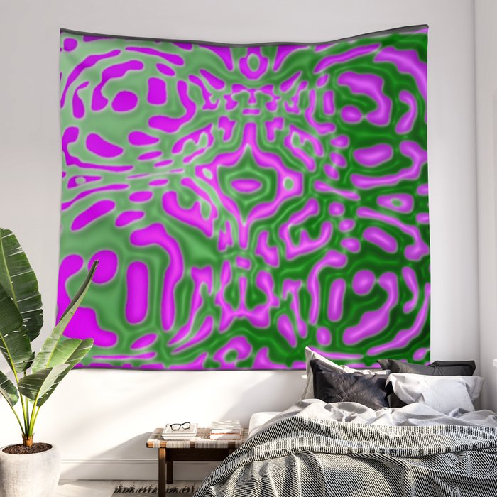 Tapestry on slanted online wall