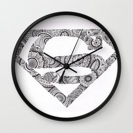 Super Symbol Doodle Wall Clock