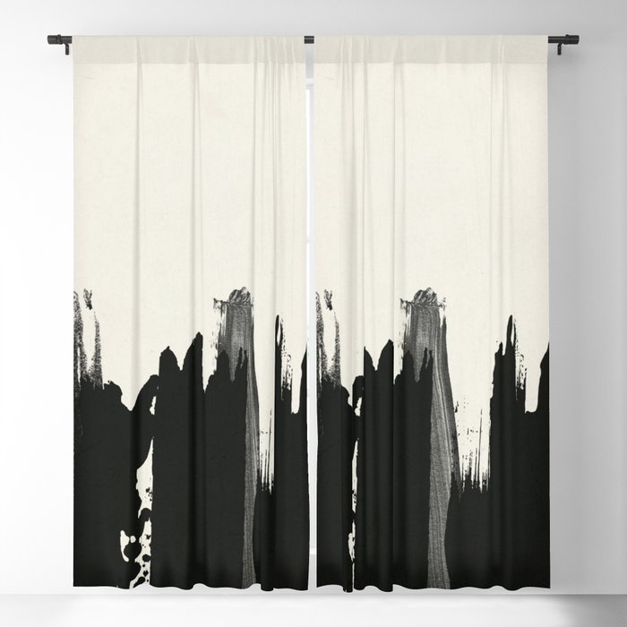 Black Paint Layers Blackout Curtain