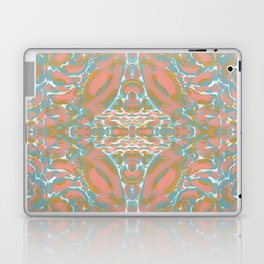 Teal and Gold, Abstract Painting Laptop Skin