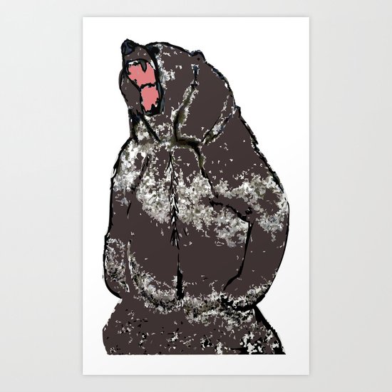 He's a bear in a bad mood Art Print