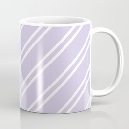 Lilac and White Diagonal lines pattern Coffee Mug