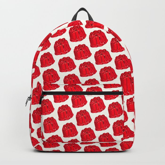 Red Jello Mold Pattern - White Backpack
