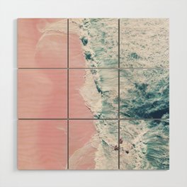 Aerial Ocean Print - Beach - Pink Sand - Wave - Original Sea of Love - Travel Photography  Wood Wall Art