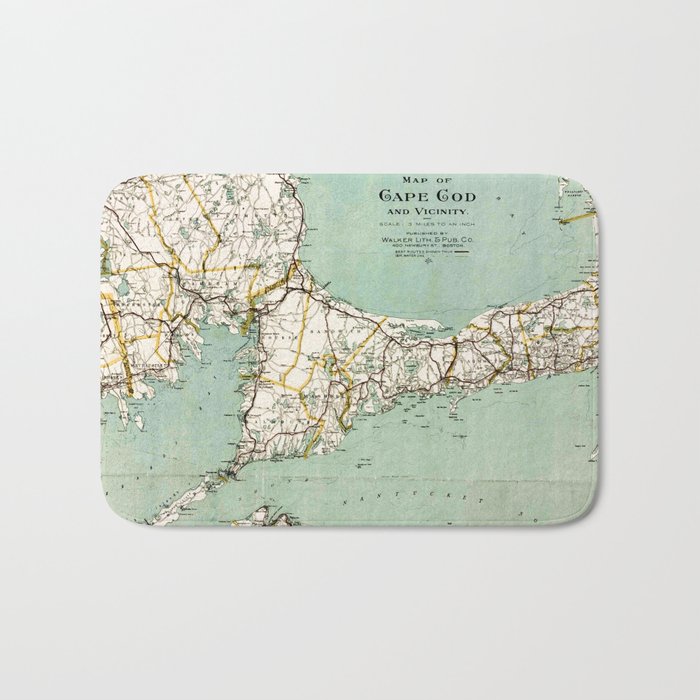 cap cod and vicinity map bath mat by mapmaker society6