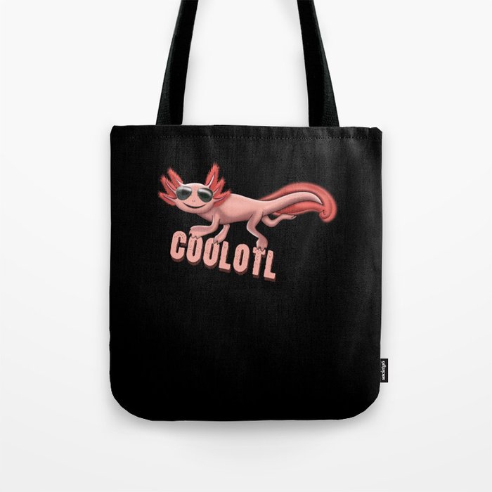 Cool Coolotl Cute Fish Cartoon Kawaii Axolotl Tote Bag