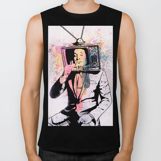 tv man Biker Tank