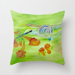 Transparent Hummingbird Throw Pillow