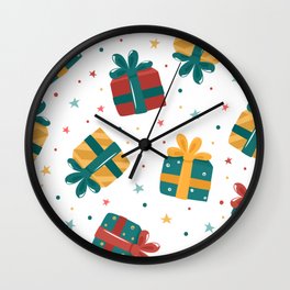 Christmas gifts seamless pattern Wall Clock