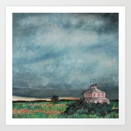 Storm over Pink House Newburyport MA Art Print