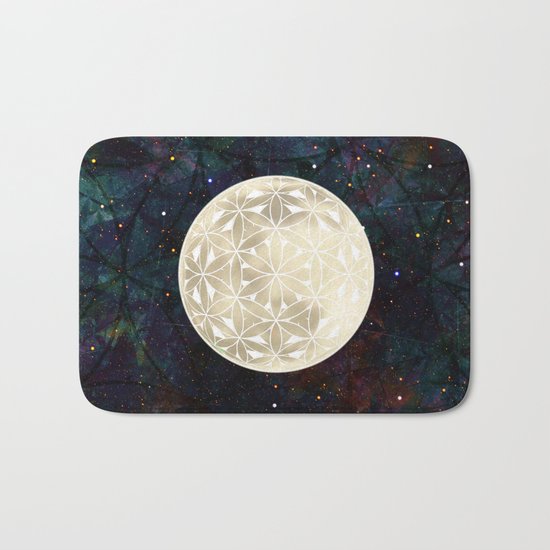 The Flower of Life Moon 2 Bath Mat