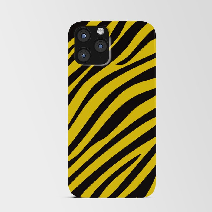Yellow and Black Abstraction Lines iPhone Card Case